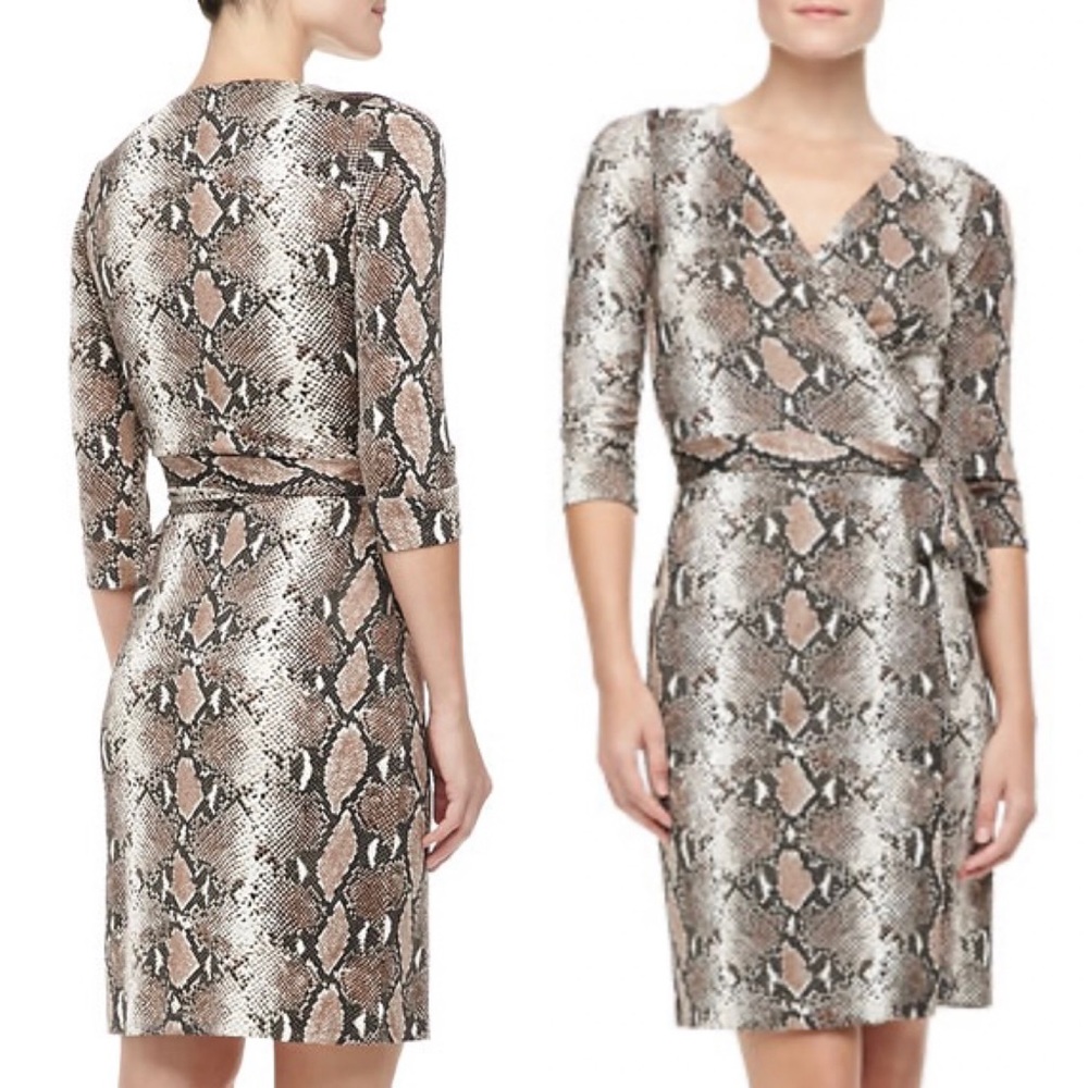Diane von Furstenberg New Julian Two Python-Print Silk Jersey Dress